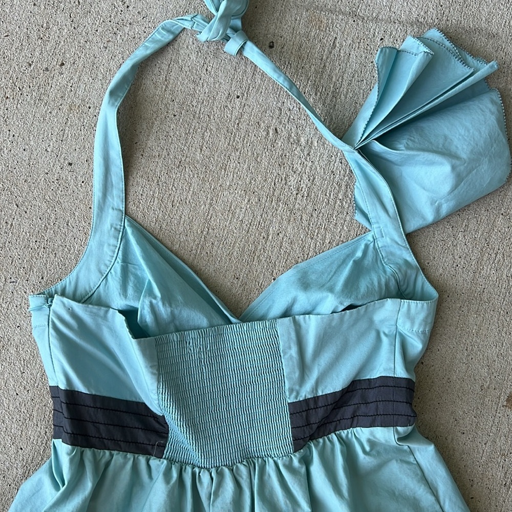 Anthropologie Nathalie Lete Paris Stemmed Sweetbriar Blue Halter Dress Size 4 - Picture 6 of 11